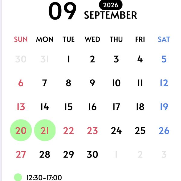 September Store Open day & hour